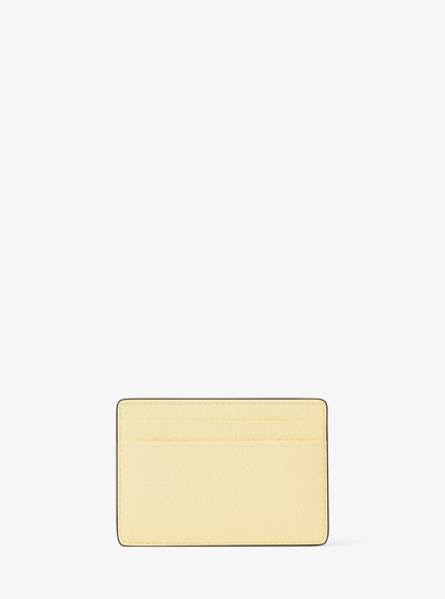 Pebbled Leather Card Case in LEMON | Michael Kors