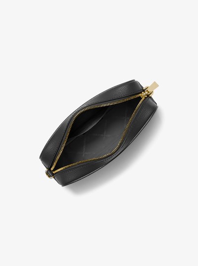 Jet Set Medium Pebbled Leather Crossbody Bag in BLACK | Michael Kors
