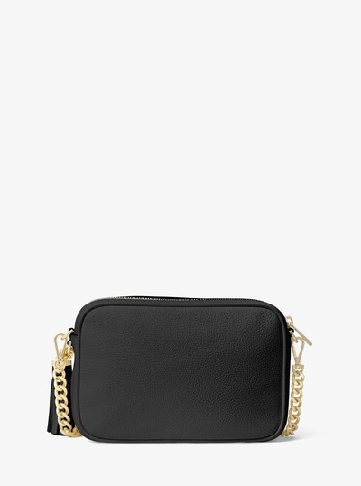 Jet Set Medium Pebbled Leather Crossbody Bag in BLACK | Michael Kors