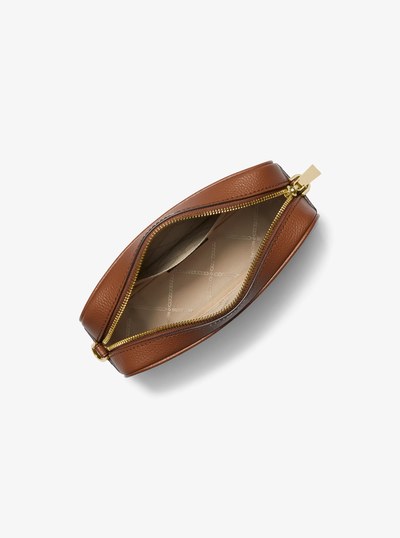 Jet Set Medium Pebbled Leather Crossbody Bag in LUGGAGE | Michael Kors