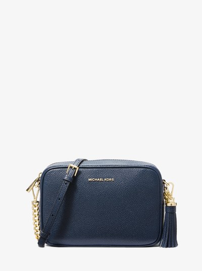 Ginny Leather Crossbody Bag in NAVY | Michael Kors