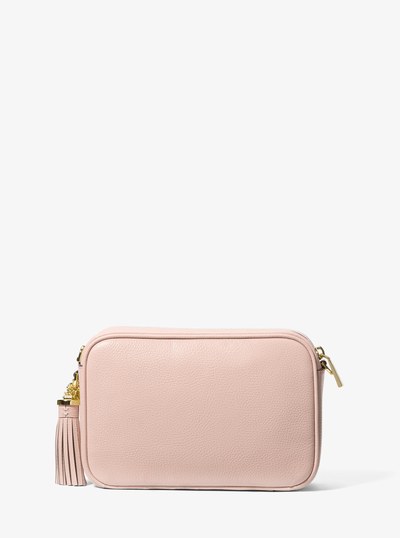 Jet Set Medium Pebbled Leather Crossbody Bag in SOFT PINK | Michael Kors