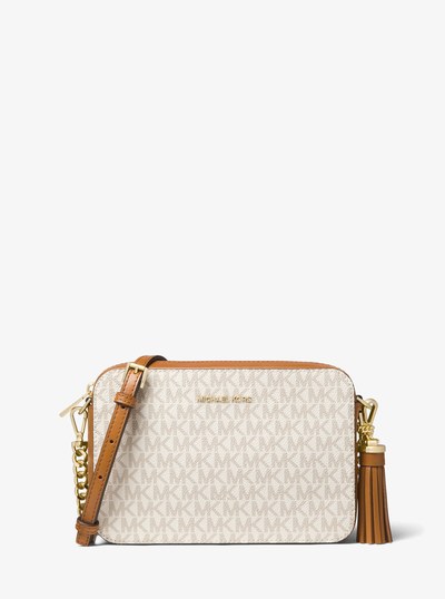 Jet Set Medium Logo Crossbody Bag in VANILLA | Michael Kors
