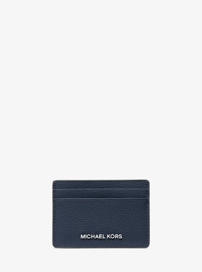 Pebbled Leather Card Case in NAVY | Michael Kors