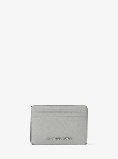 Pebbled Leather Card Case in QUARRY GREY | Michael Kors