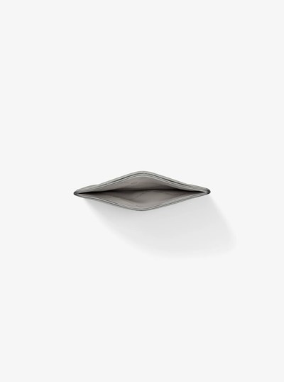 Pebbled Leather Card Case in QUARRY GREY | Michael Kors
