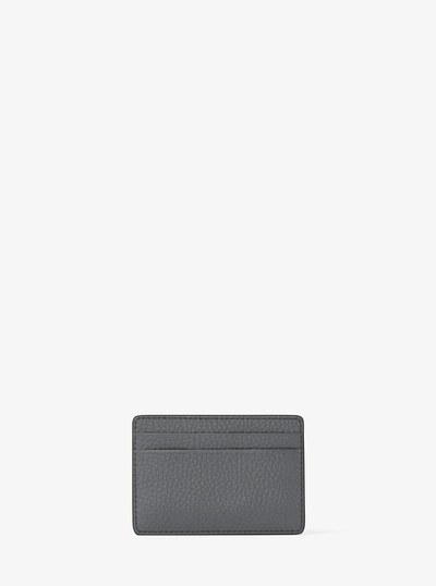 Pebbled Leather Card Case in HEATHER GREY | Michael Kors