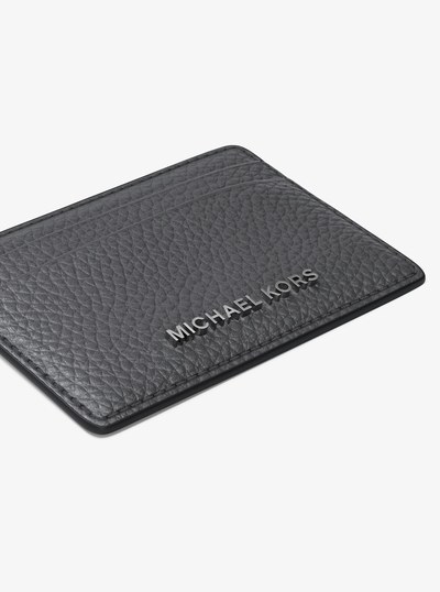 Pebbled Leather Card Case in HEATHER GREY | Michael Kors