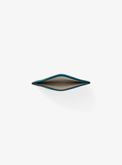 Pebbled Leather Card Case in MILOS BLUE | Michael Kors