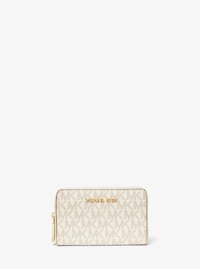 Cartera peque&ntilde;a de piel con estampado de logotipos