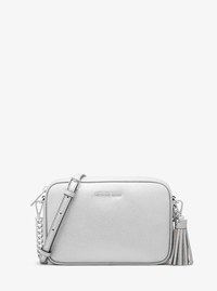 Jet Set Medium Metallic Pebbled Leather Camera Bag