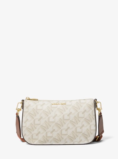 Parker Large Empire Signature Logo 2-in-1 Crossbody Bag in VANILLA/LUGGAGE | Michael Kors