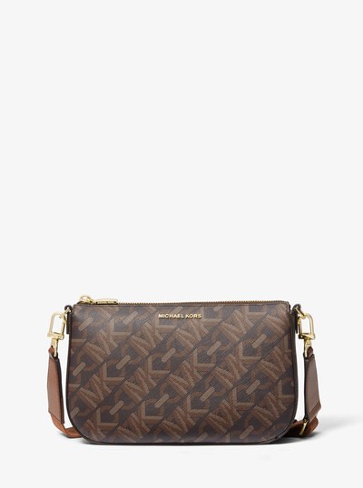 Parker Large Empire Signature Logo 2-in-1 Crossbody Bag in BROWN/LUGGAGE | Michael Kors