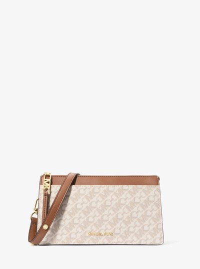 Large Empire Signature Logo Convertible Crossbody Bag in VANILLA/LUGGAGE | Michael Kors
