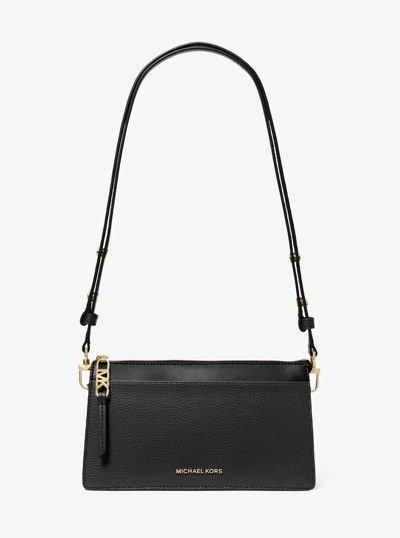 Empire Large Leather Convertible Crossbody Bag in BLACK | Michael Kors