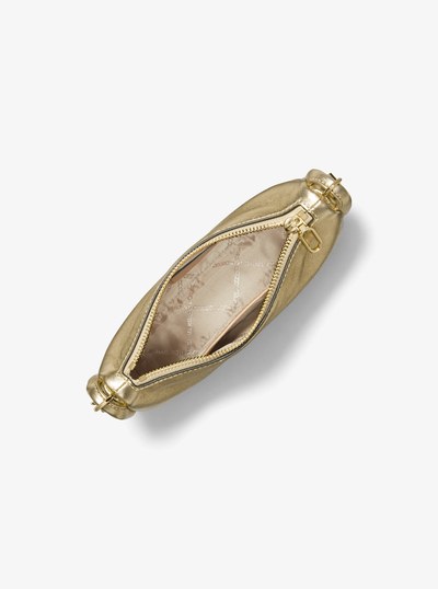 Kendall Small Metallic Leather Shoulder Bag in PALE GOLD | Michael Kors