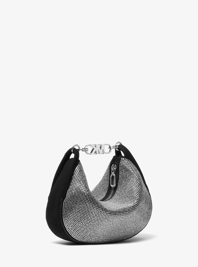 Kendall Small Embellished Suede Shoulder Bag in BLACK | Michael Kors