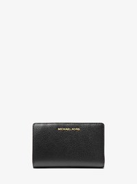 Portefeuille de taille moyenne en cuir grain&eacute;