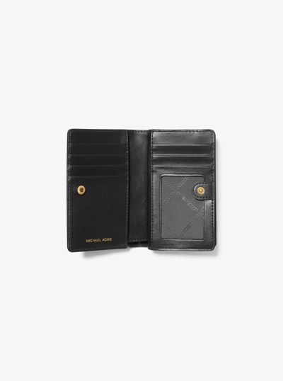 Medium Pebbled Leather Wallet in BLACK | Michael Kors