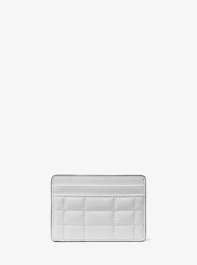 Jet Set Quilted Leather Card Case in OPTIC WHITE | Michael Kors