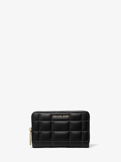Small Quilted Leather Wallet in BLACK | Michael Kors