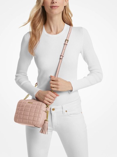 Jet Set Medium Quilted Leather Crossbody Bag in SOFT PINK | Michael Kors