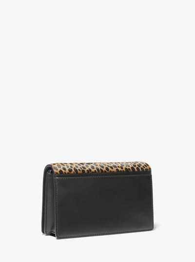 Jet Set Medium Cheetah Print Calf Hair Crossbody Bag in HUSK MULTI | Michael Kors
