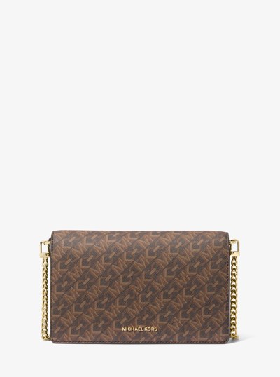 Jet Set Medium Empire Logo Crossbody Bag in BROWN/LUGGAGE | Michael Kors