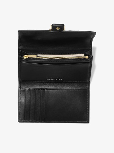 Nolita Medium Cheetah Print Calf Hair Tri-Fold Wallet in HUSK MULTI | Michael Kors