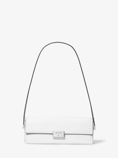 Ludlow Small Leather Convertible Pochette in OPTIC WHITE | Michael Kors