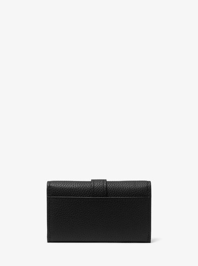 Nolita Medium Pebbled Leather Tri-Fold Wallet in BLACK | Michael Kors
