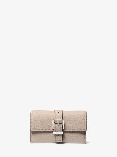 Nolita Medium Pebbled Leather Tri-Fold Wallet in LIGHT SAND | Michael Kors