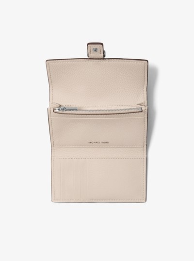 Nolita Medium Pebbled Leather Tri-Fold Wallet in LIGHT SAND | Michael Kors