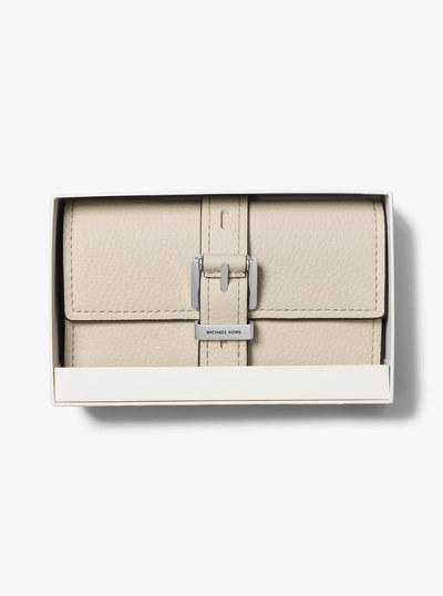 Nolita Medium Pebbled Leather Tri-Fold Wallet in LIGHT SAND | Michael Kors