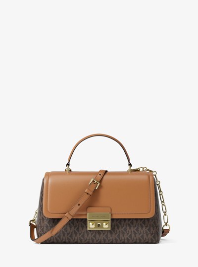 Tribeca Extra-Small Signature Logo Satchel in BRN/ACORN | Michael Kors