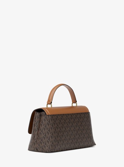 Tribeca Extra-Small Signature Logo Satchel in BRN/ACORN | Michael Kors