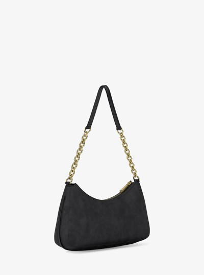 Nolita Medium Nubuck Chain Pochette in BLACK | Michael Kors
