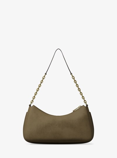 Nolita Medium Nubuck Chain Pochette in LODEN | Michael Kors