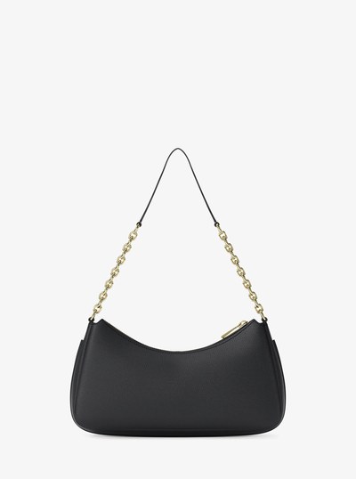 Nolita Medium Pebbled Leather Chain Pochette in BLACK | Michael Kors