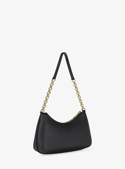 Nolita Medium Pebbled Leather Chain Pochette in BLACK | Michael Kors