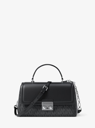 Tribeca Extra-Small Signature Logo Satchel in BLACK | Michael Kors