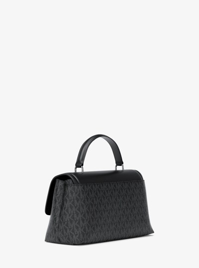 Tribeca Extra-Small Signature Logo Satchel in BLACK | Michael Kors