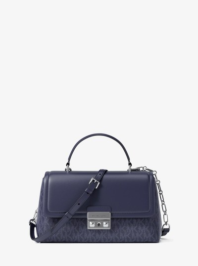 Tribeca Extra-Small Signature Logo Satchel in DRESS BLUES | Michael Kors