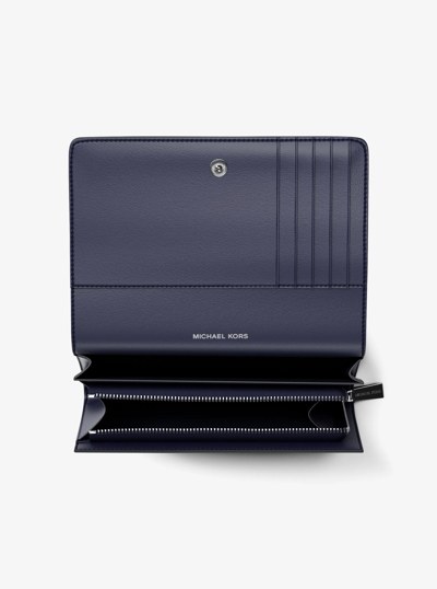 Jet Set Large Pebbled Leather Wallet in DRESS BLUES | Michael Kors