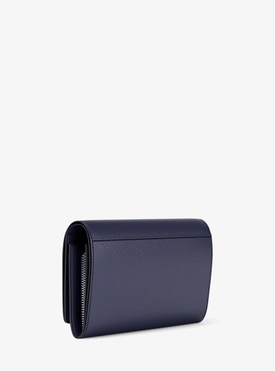Jet Set Large Pebbled Leather Wallet in DRESS BLUES | Michael Kors