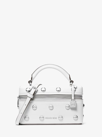 Jana Extra-Small Studded Leather Crossbody Bag in OPTIC WHITE | Michael Kors