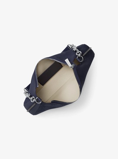 Nolita Medium Nubuck Chain Pochette in DRESS BLUES | Michael Kors