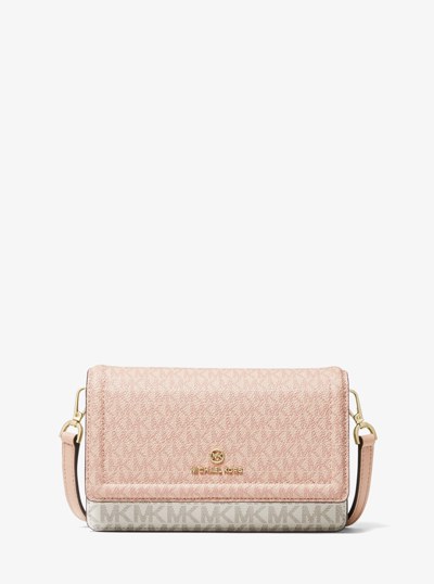 Jet Set Small Two-Tone Logo Smartphone Crossbody Bag in BALLET MULTI | Michael Kors