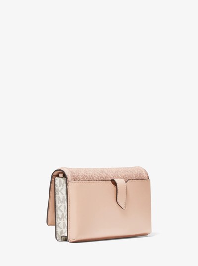Jet Set Small Two-Tone Logo Smartphone Crossbody Bag in BALLET MULTI | Michael Kors