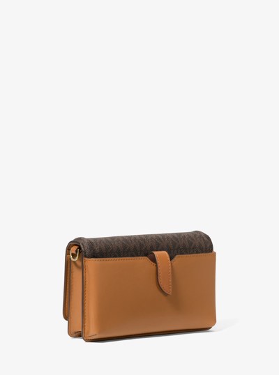 Jet Set Small Logo Smartphone Convertible Crossbody Bag in BRN/ACORN | Michael Kors